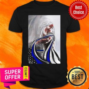 Nice Jesus God And Blue American Flag Shirt