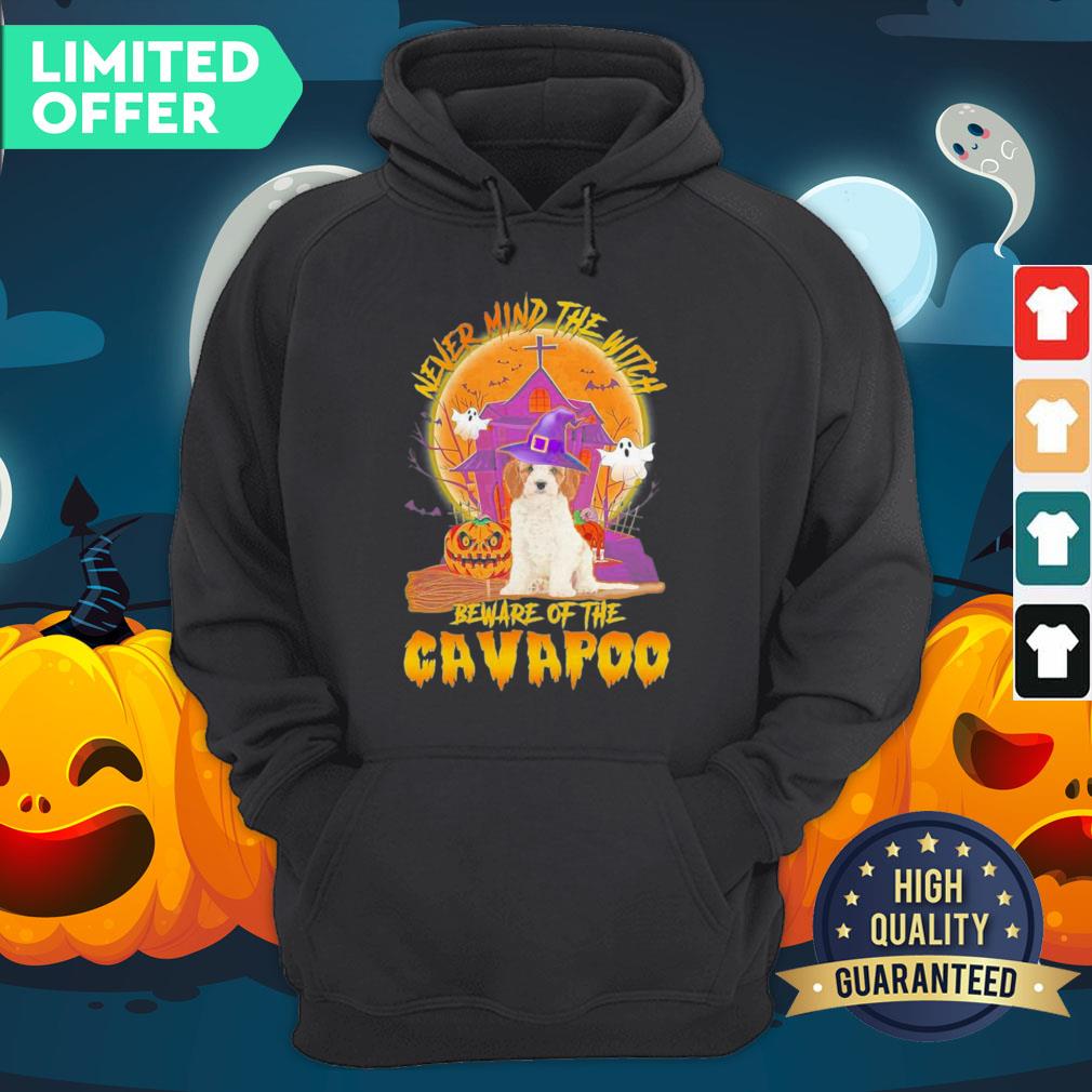 Never Mind The Witch Beware Of The Cavapoo Halloween Moon Shirt