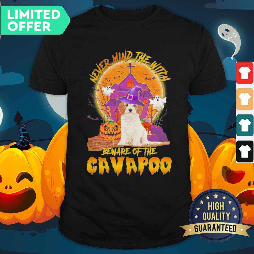Never Mind The Witch Beware Of The Cavapoo Halloween Moon Shirt