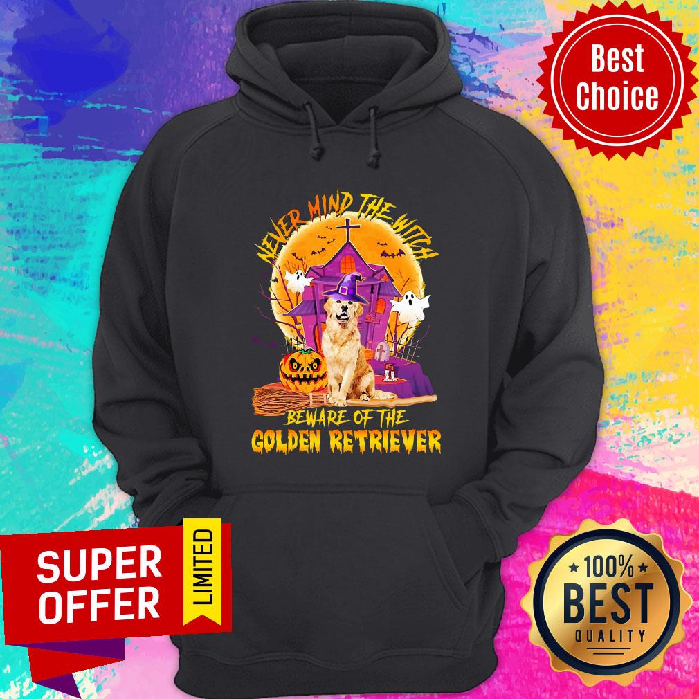 Never Mind The Witch Beware Of The Golden Retriever Halloween Shirt