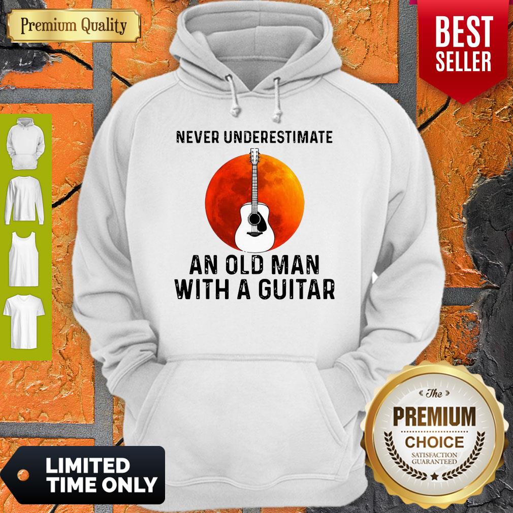 Never Underestimate An Old Man With A Guitar Sunset Shirt