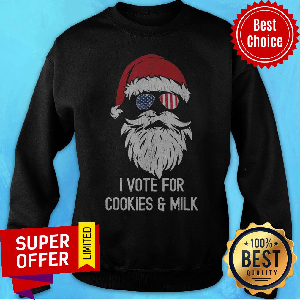 Christmas Election Santa I’m Voting For Cookies And Milk 2020 Shirt
