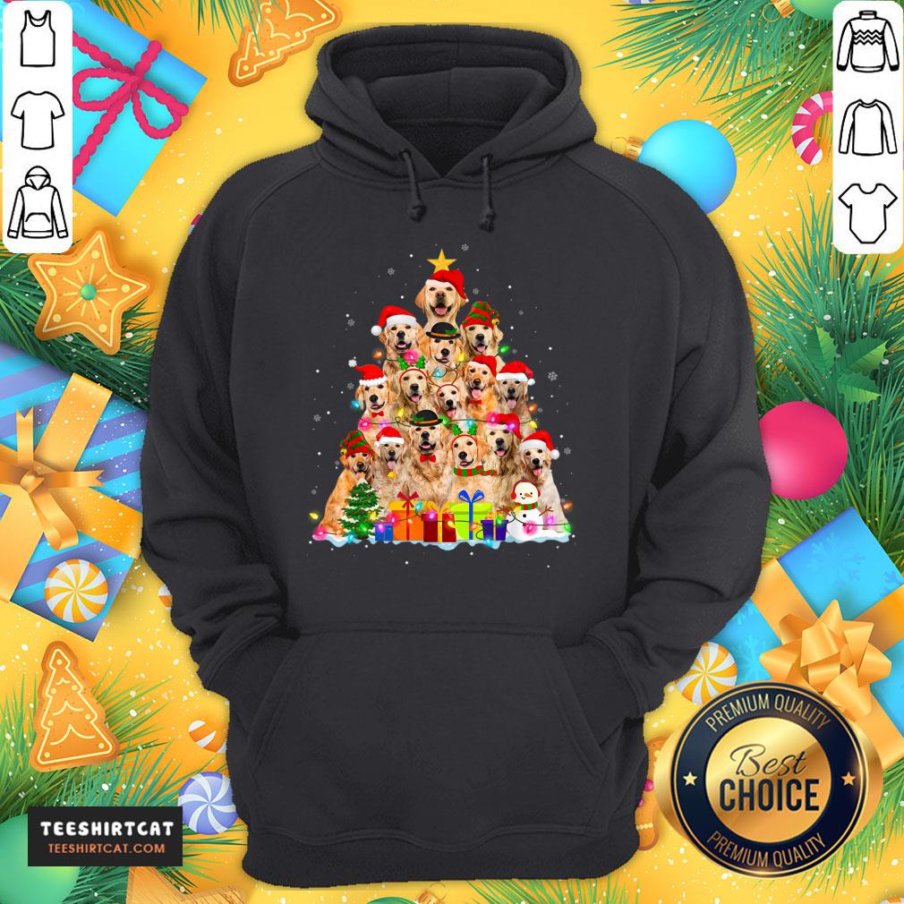 Nice Christmas Pajama Golden Retrievers Tree Xmas Gift Dog Lover Shirt