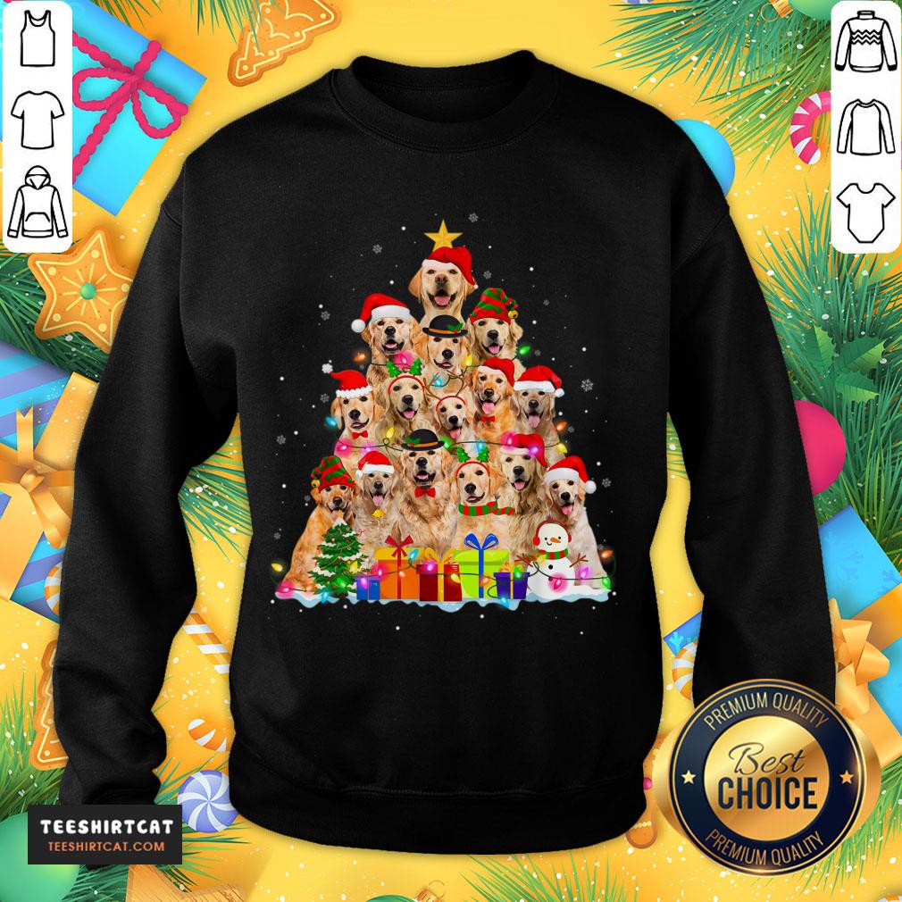 Nice Christmas Pajama Golden Retrievers Tree Xmas Gift Dog Lover Shirt
