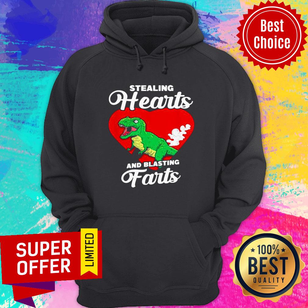 Nice Dinosaurs Stealing Hearts And Blasting Farts Valentines Day Shirt