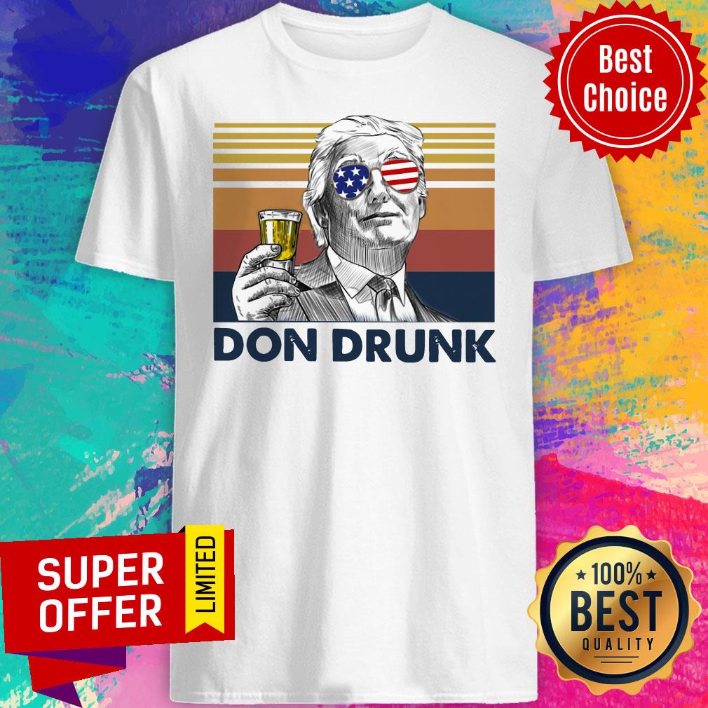 Nice Donald Trump Don Drunk Drink Beer The 4th 4th Of July Vintage Shirt