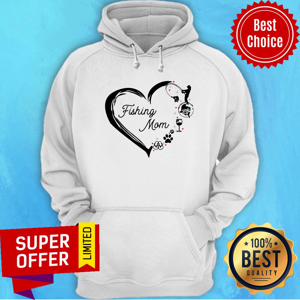 Nice Fishing Mom Heart Shirt