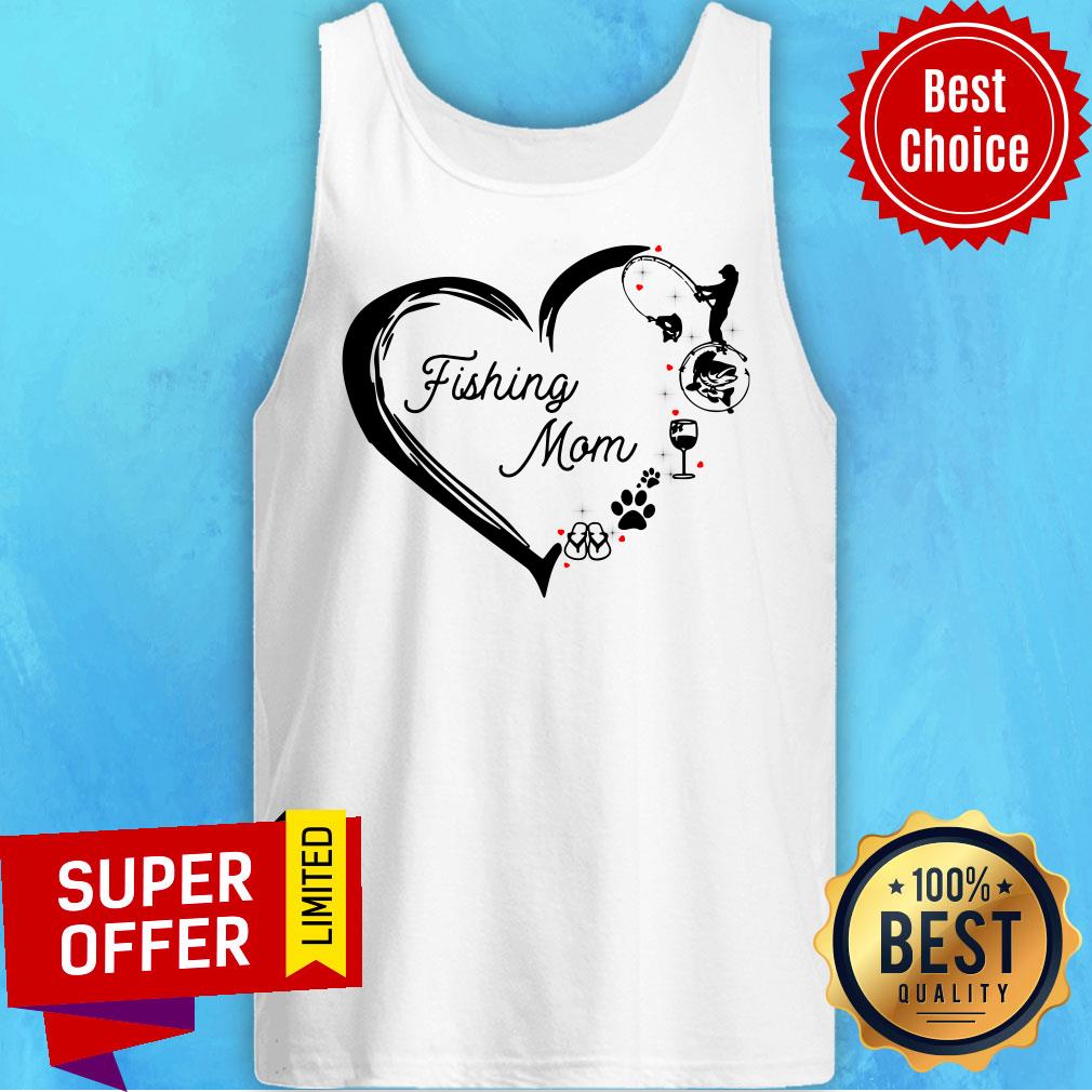 Nice Fishing Mom Heart Shirt