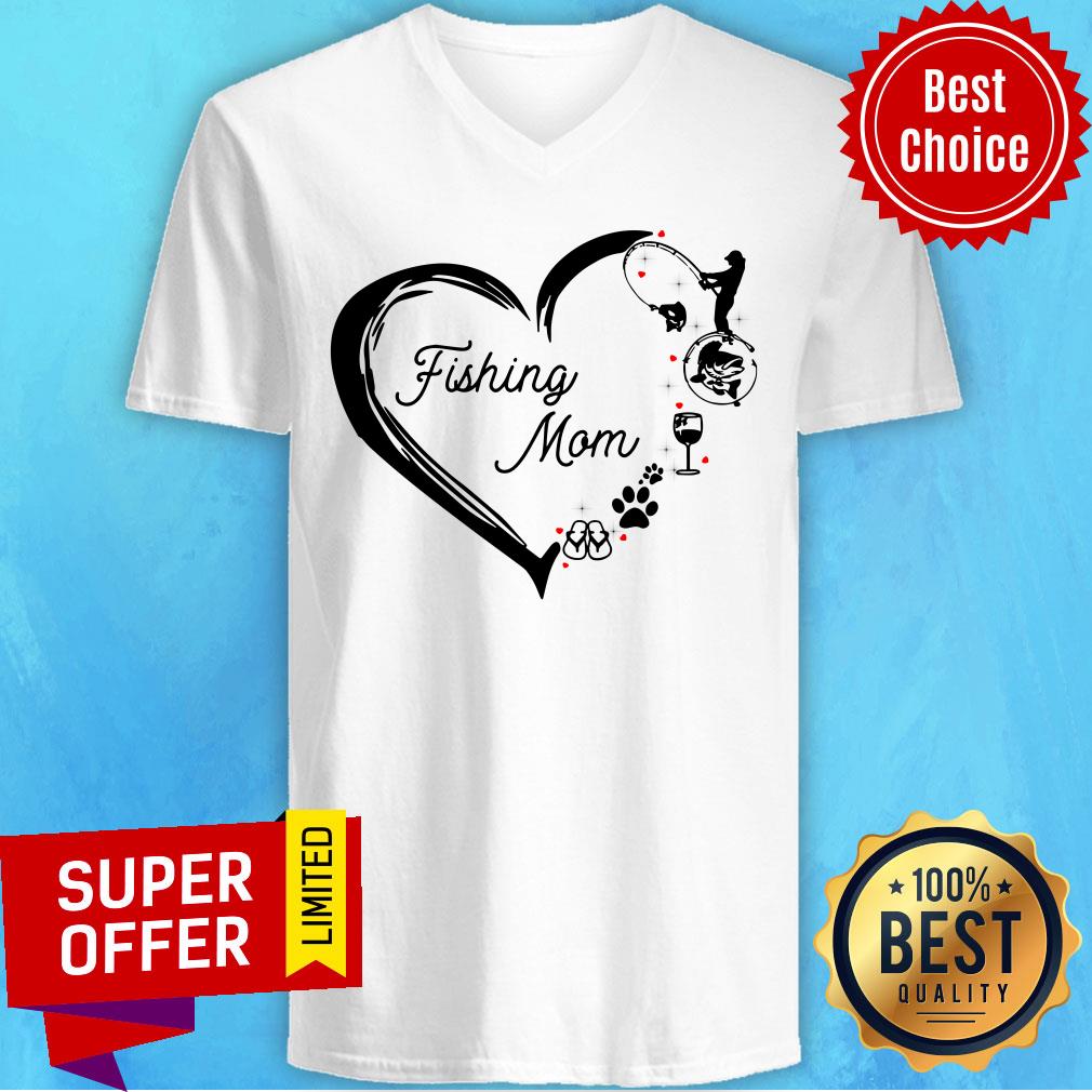 Nice Fishing Mom Heart Shirt