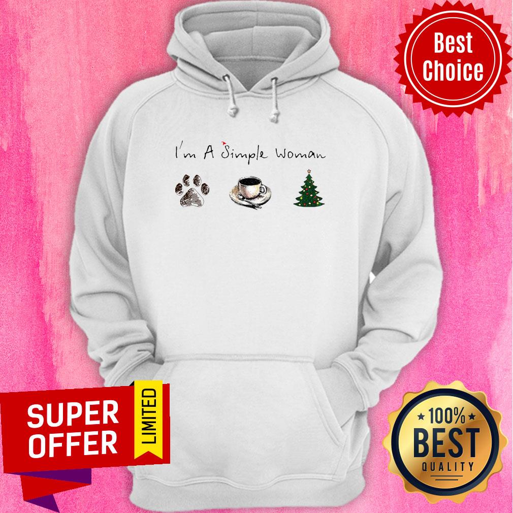 Nice I’m A Simple Woman Dog Paw Coffee And Tree Christmas Shirt