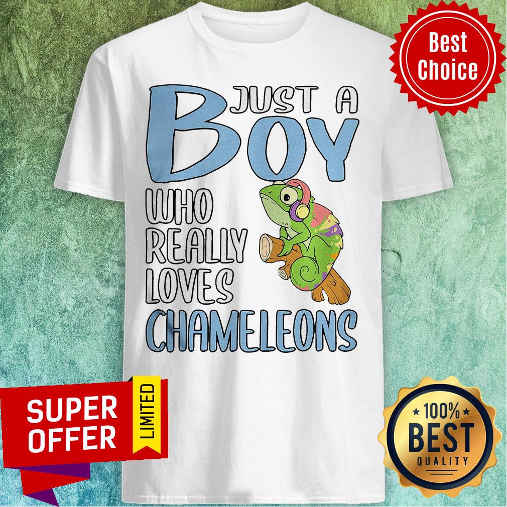 Nice Just A Boy Who Really Loves Chameleons Shirt