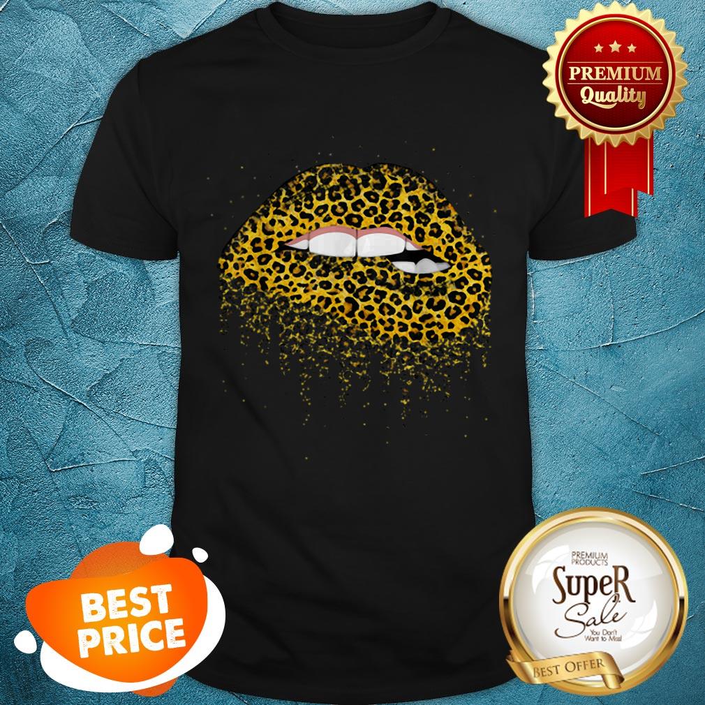Nice Leopard Lips Printed Tee Women Mother Girlfriend Gifts Shirt