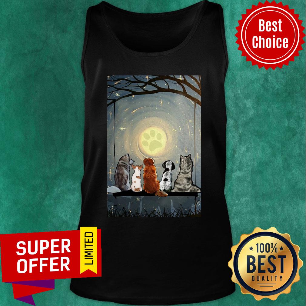 Nice Moonlight Dog Pawprint Shirt