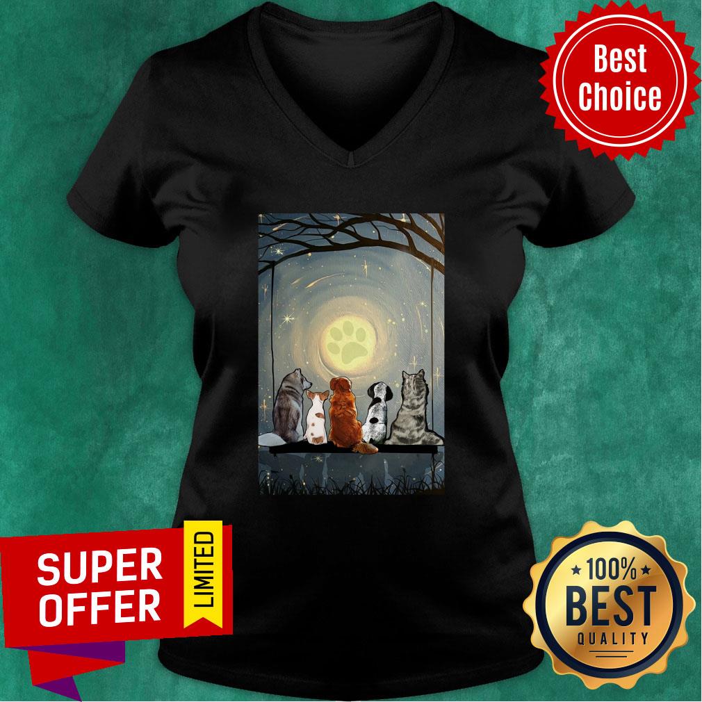Nice Moonlight Dog Pawprint Shirt
