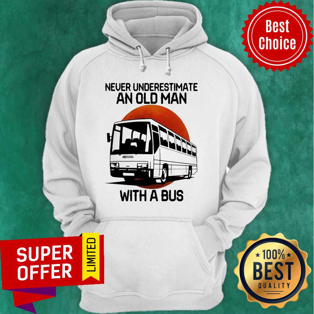 Nice Never Underestimate An Old Man With A Bus Blood Moon Shirt