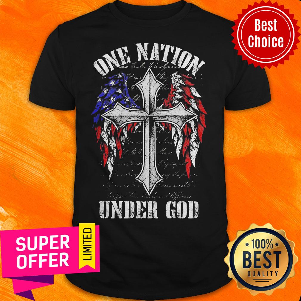 Nice One Nation Under God American Flag Shirt