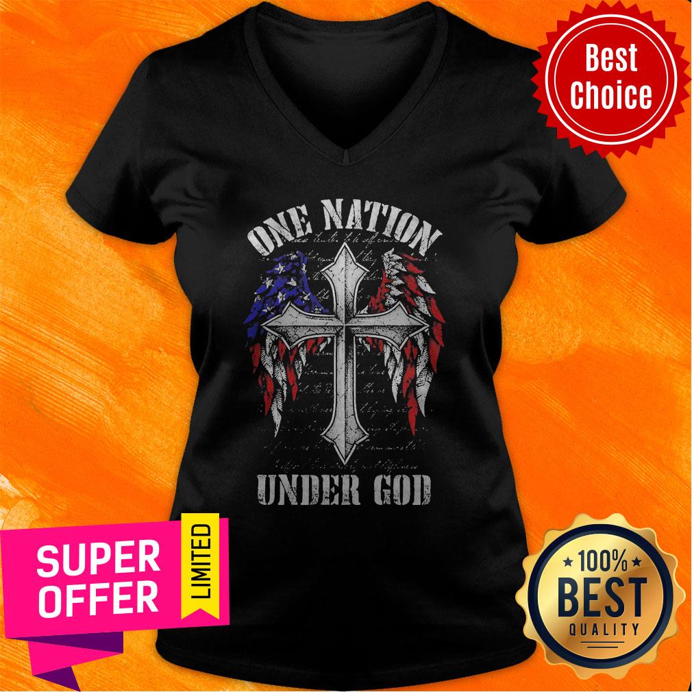 Nice One Nation Under God American Flag Shirt