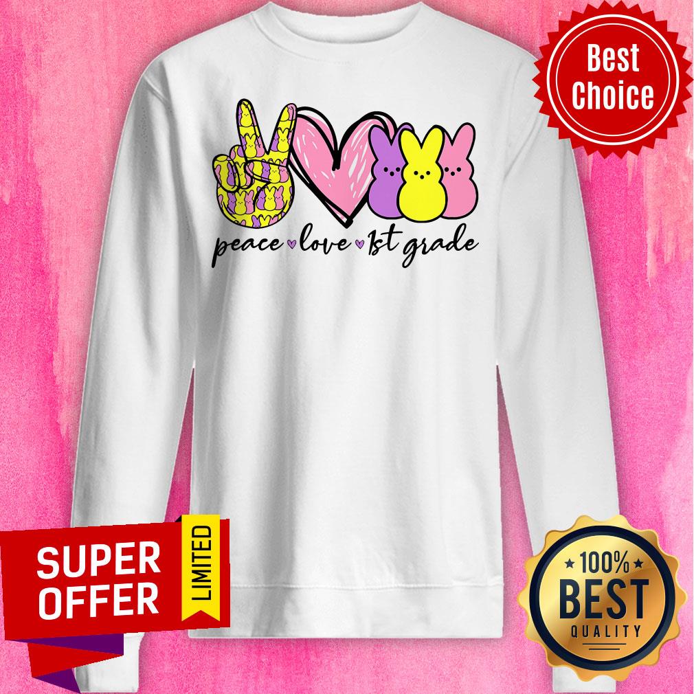 Nice Peace Love 1st Grade Shirt