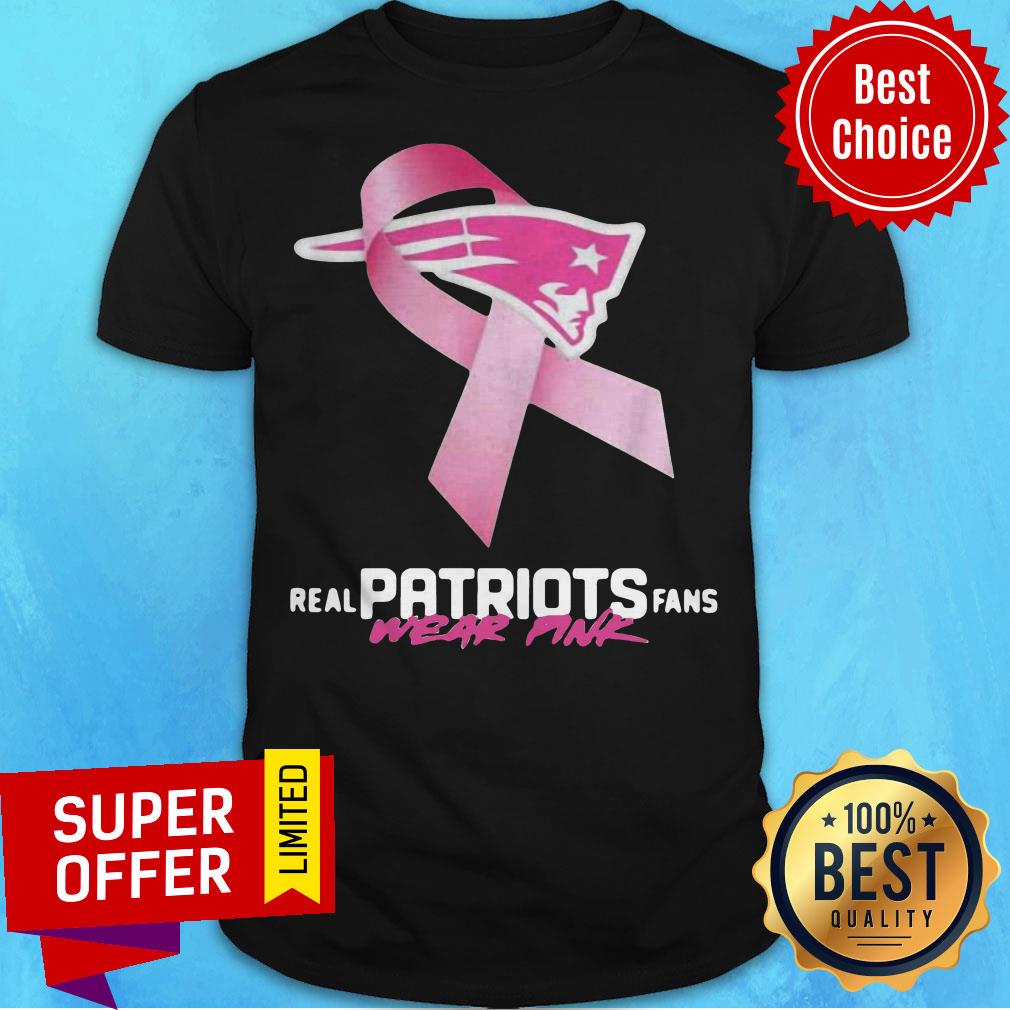 Nice Real Patriots Fans Wear Pink Logo Cancer Awareness Shirt
