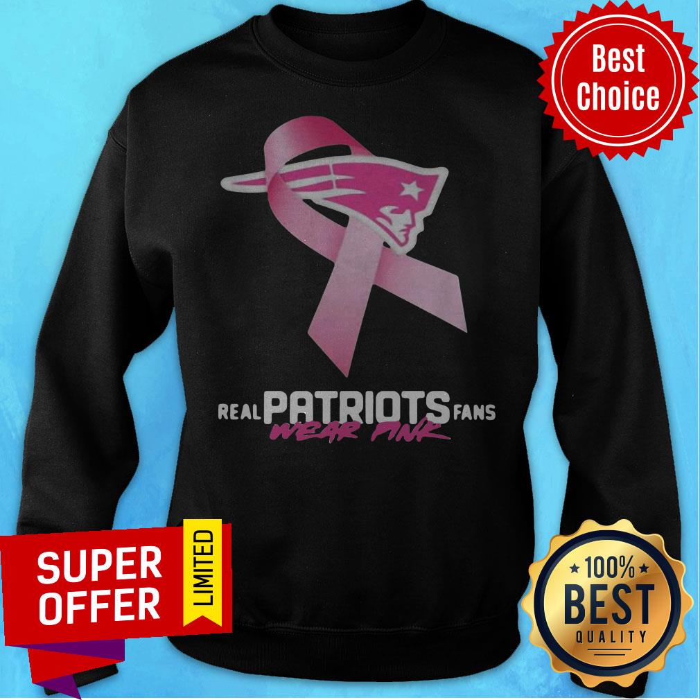 Nice Real Patriots Fans Wear Pink Logo Cancer Awareness Shirt