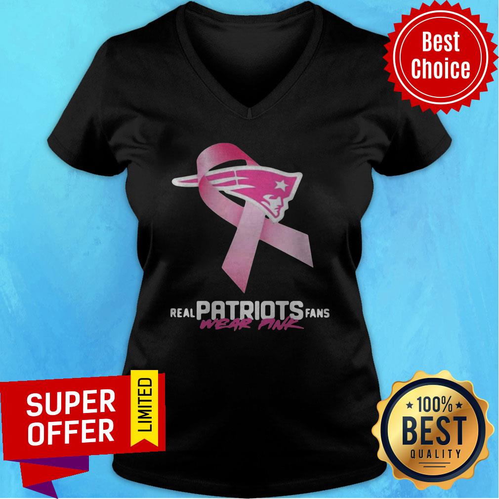 Nice Real Patriots Fans Wear Pink Logo Cancer Awareness Shirt