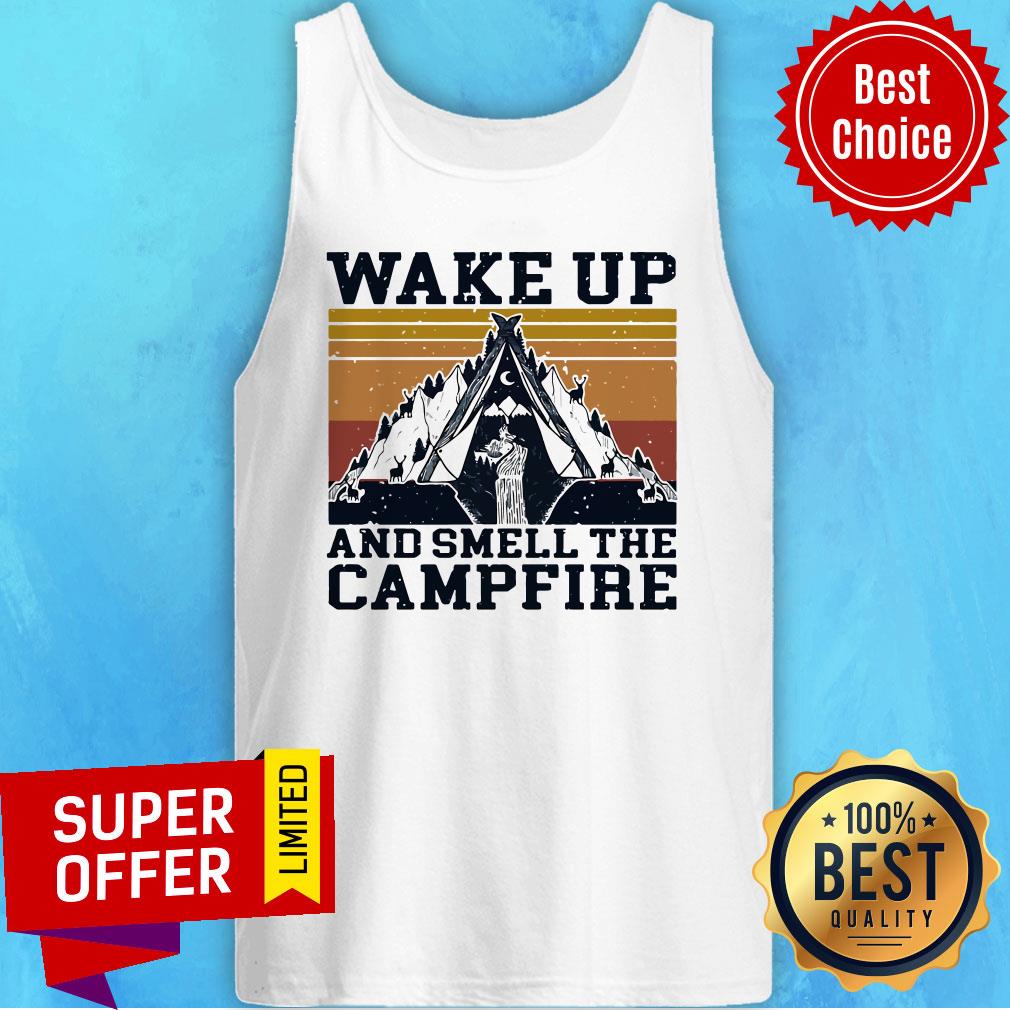 Nice Retro Navy Wake Up And Smell The Campfire Vintage Shirt