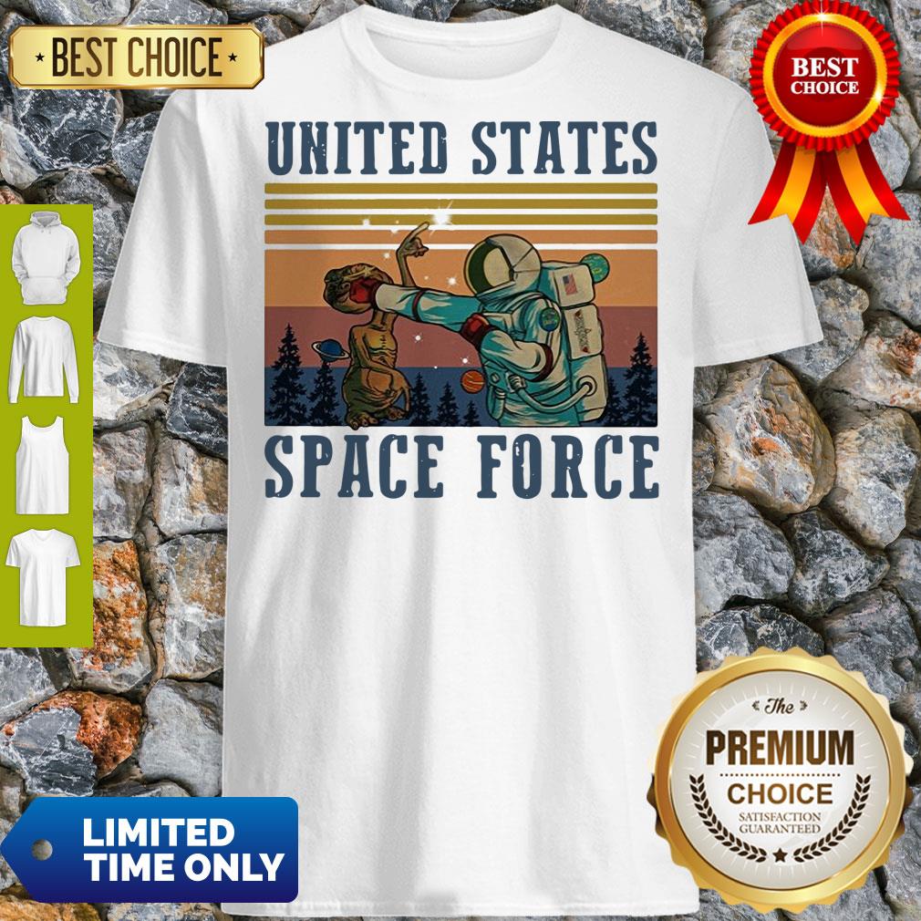 Nice Retro Vintage United States Space Force Punch The Alien Shirt