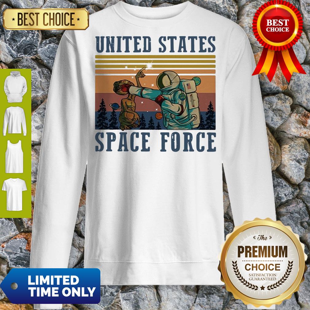 Nice Retro Vintage United States Space Force Punch The Alien Shirt