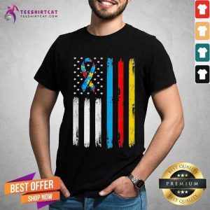 Pretty America Flag Autism Parents Autistic Shirt