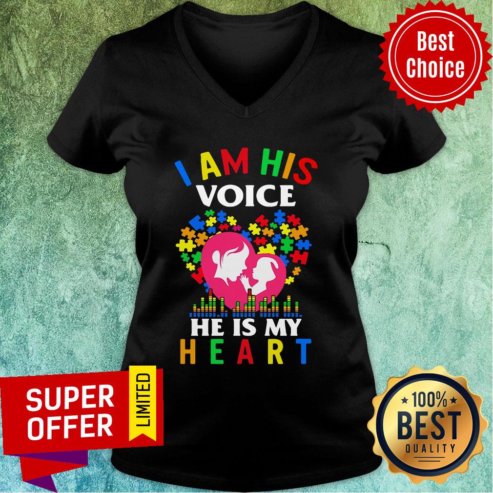Official Autism I Am His Voice He Is My Heart Shirt