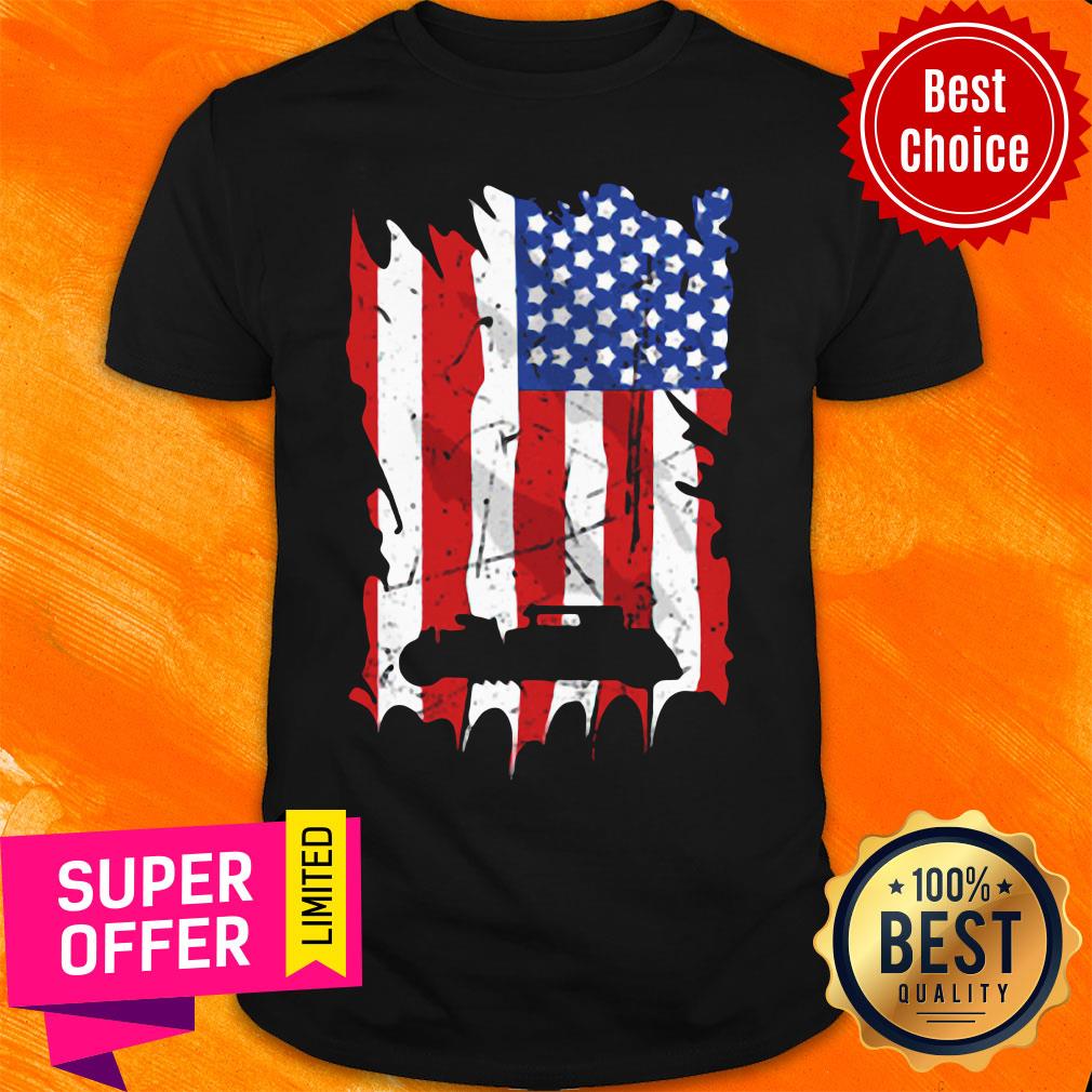 Official Car Guy American Flag Big Block Street Rod Shirt