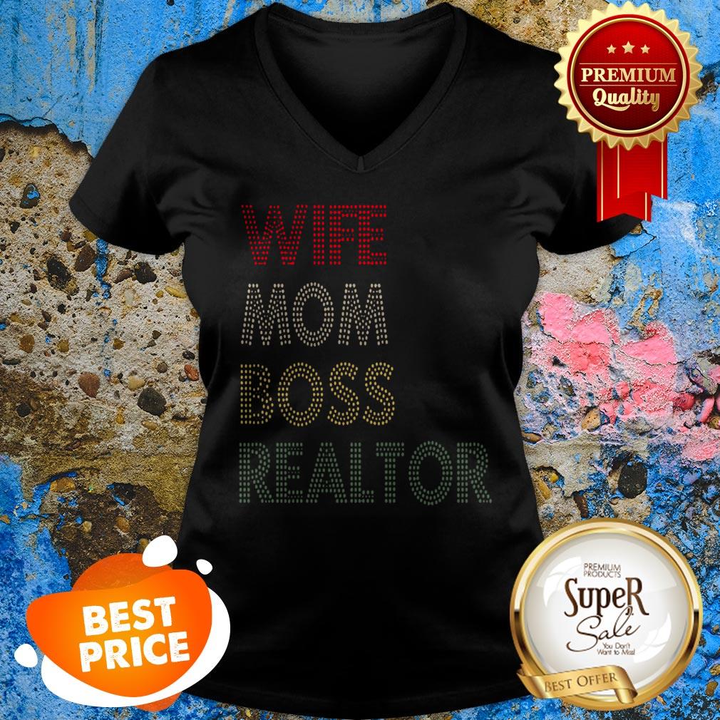 Official Glitter Wife Mom Boss Realtor Vintage Shirt