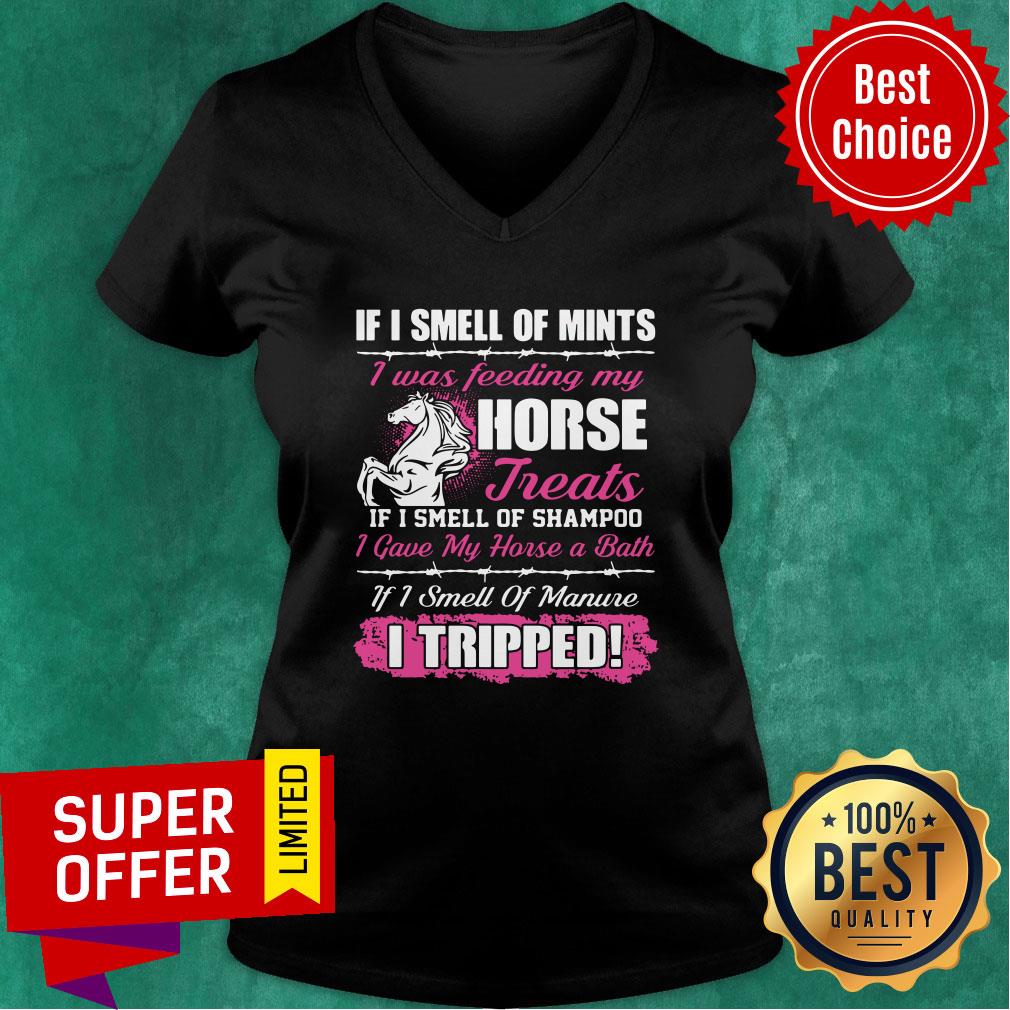 official-if-i-smell-of-mints-i-was-feeding-my-horse-treats-if-i-smell-of-shampoo-v-neck.jpg
