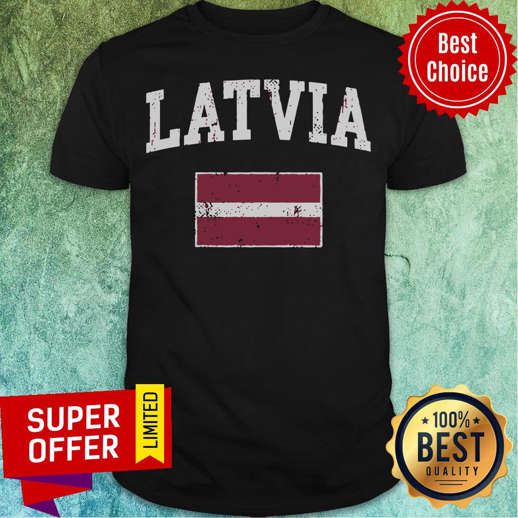 Official Latvia Flag Vintage Latvian Flag Retro Shirt