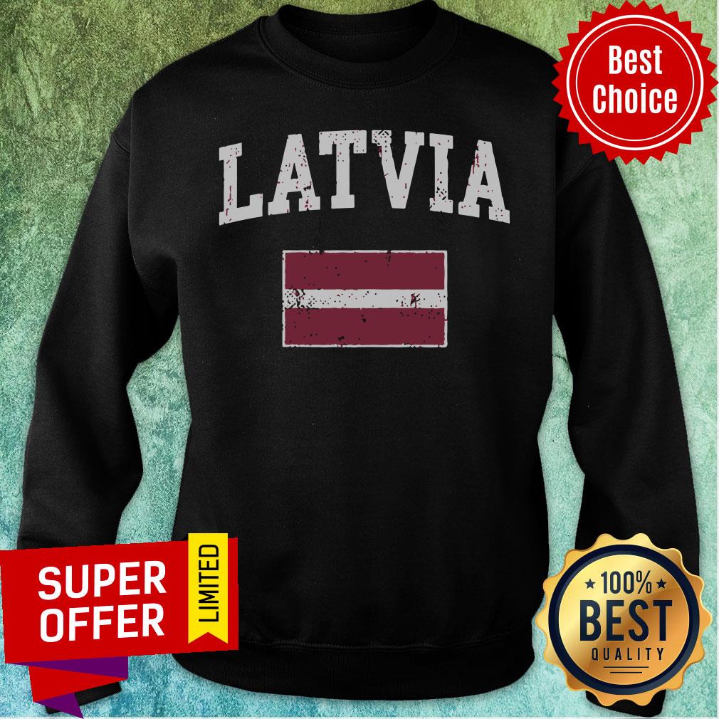 Official Latvia Flag Vintage Latvian Flag Retro Shirt