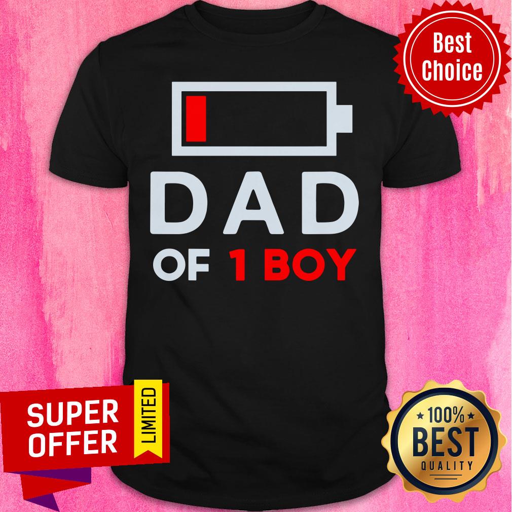 Official Low Battery Dad Of 1 Boys Shirt