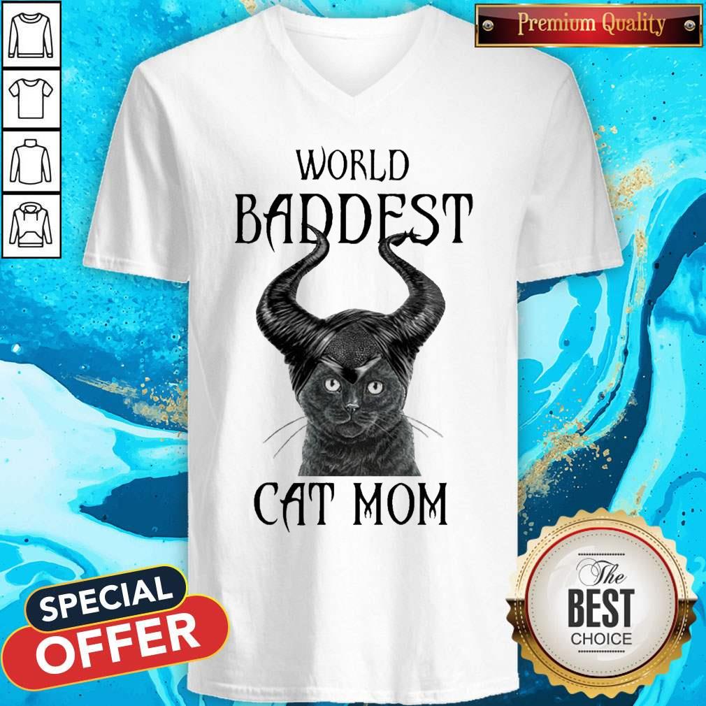 Official Maleficent Cat World Baddest Cat Mom Shirt