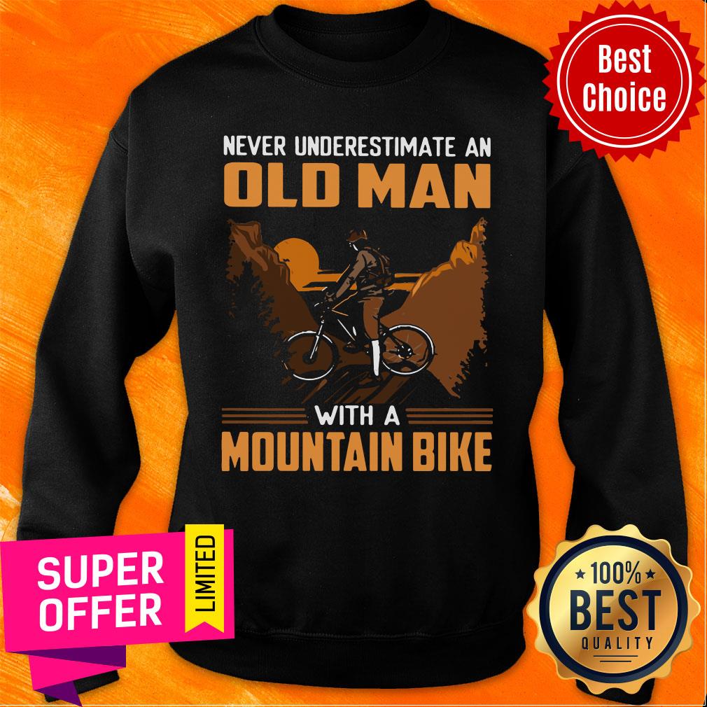 Official Mountain Biking Underestimate An Old Man With A Mountain Bike Shirt