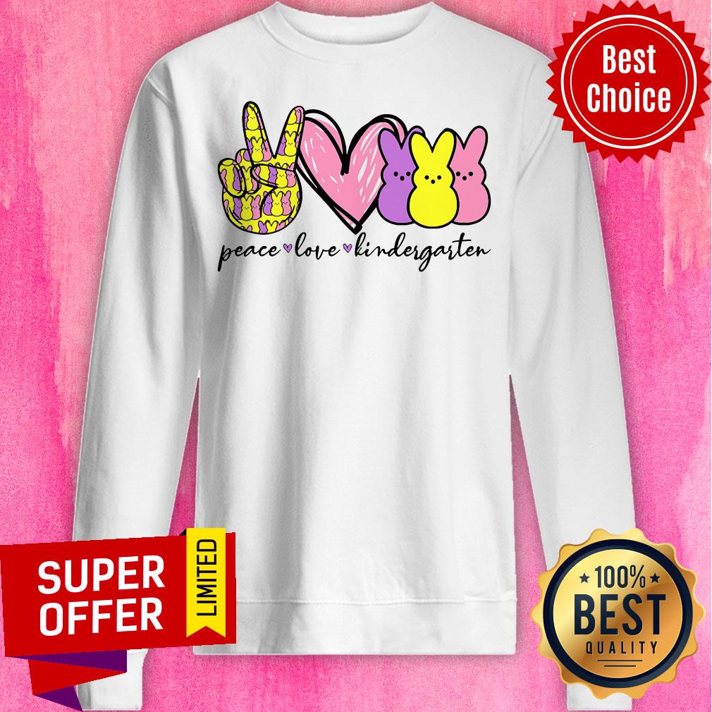Official Peace Love Kindergarten Teacher Shirt