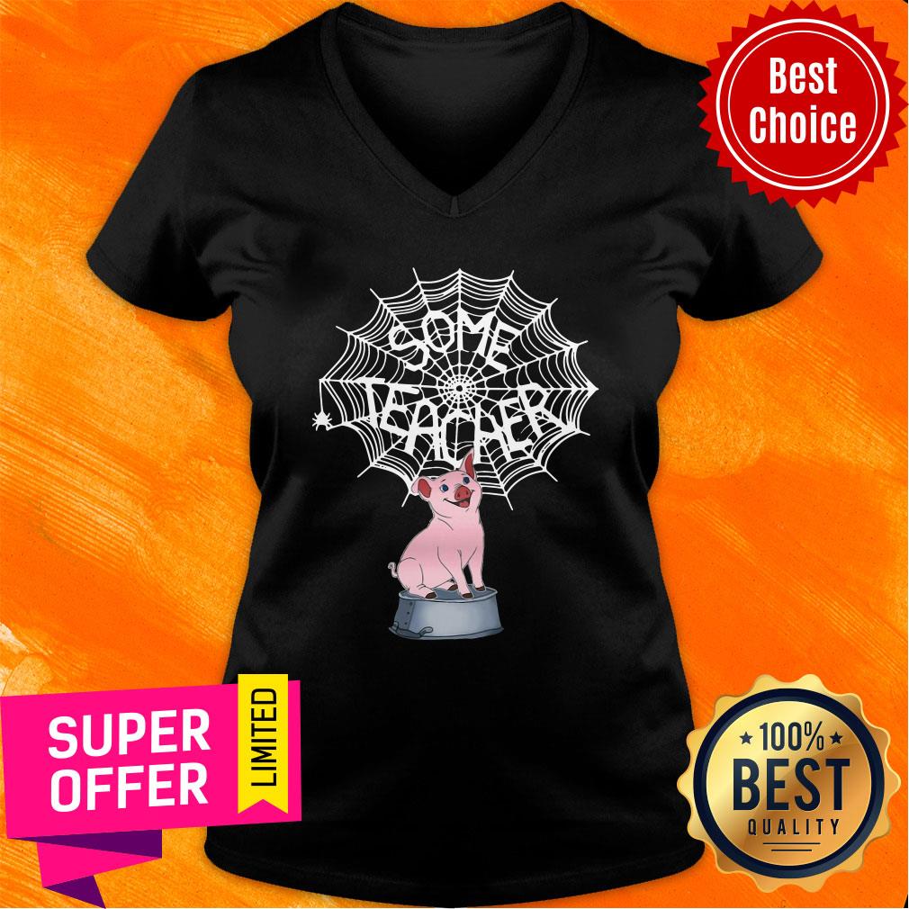 Official Pig Some Teacher Spider Web Shirt