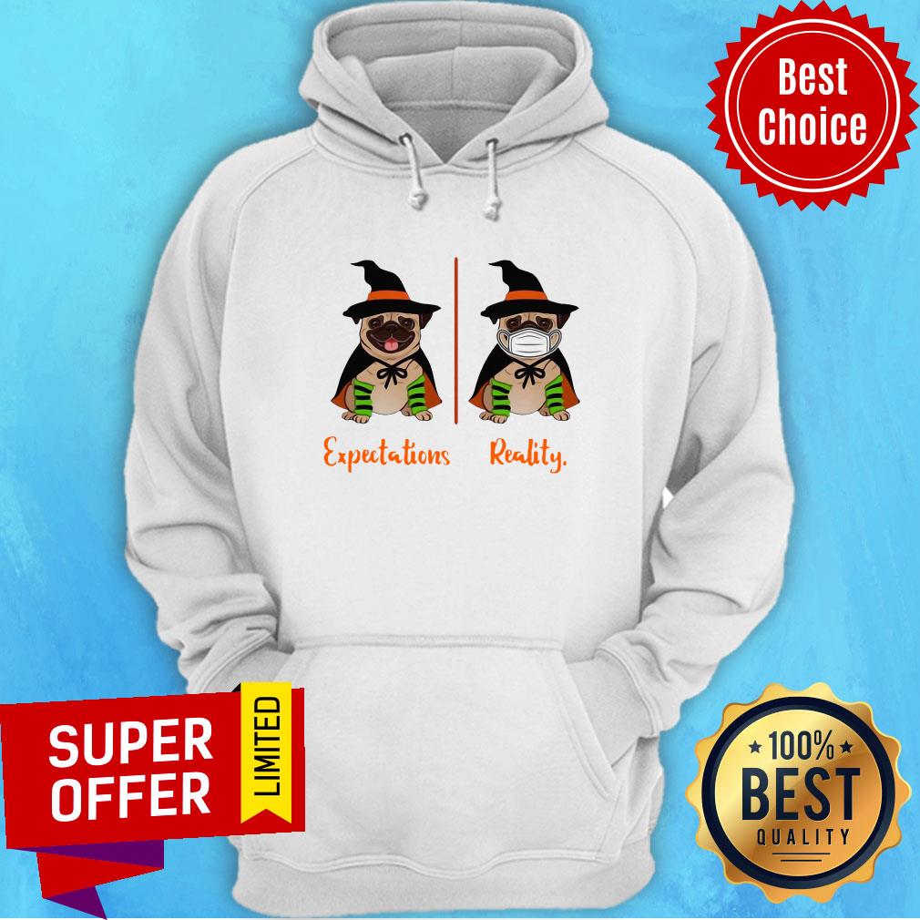 Official Pug Dog Witch Expectations Reality Halloween Shirt