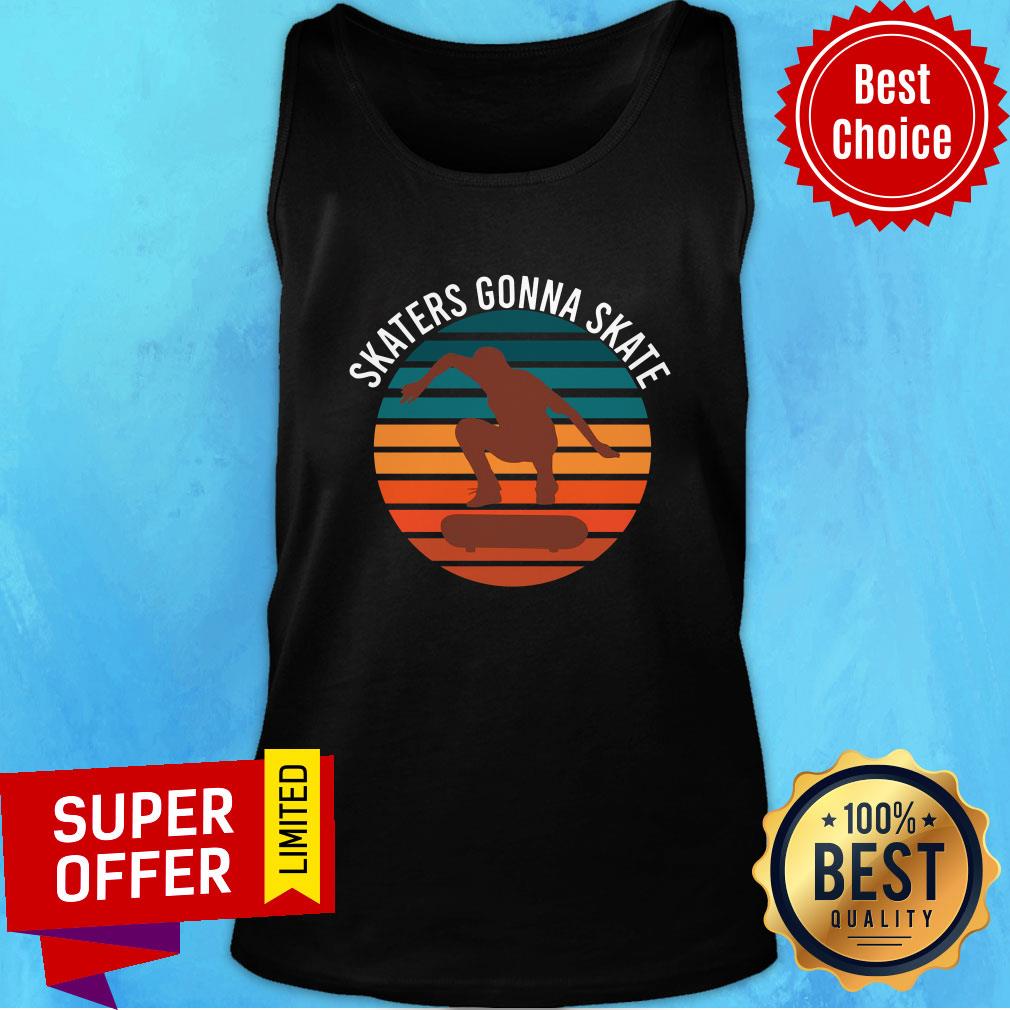 Official Skaters Gonna Skate Roller Skates Vintage Retro Shirt