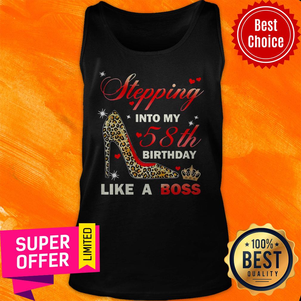 Official Stepping Leopard Into My 58th Birthday Like A Boss Shirt