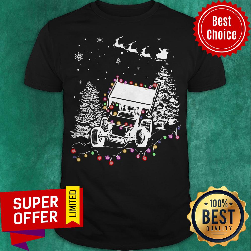 Official Winged Sprint Cars With Tree Christmas Lights Shirt