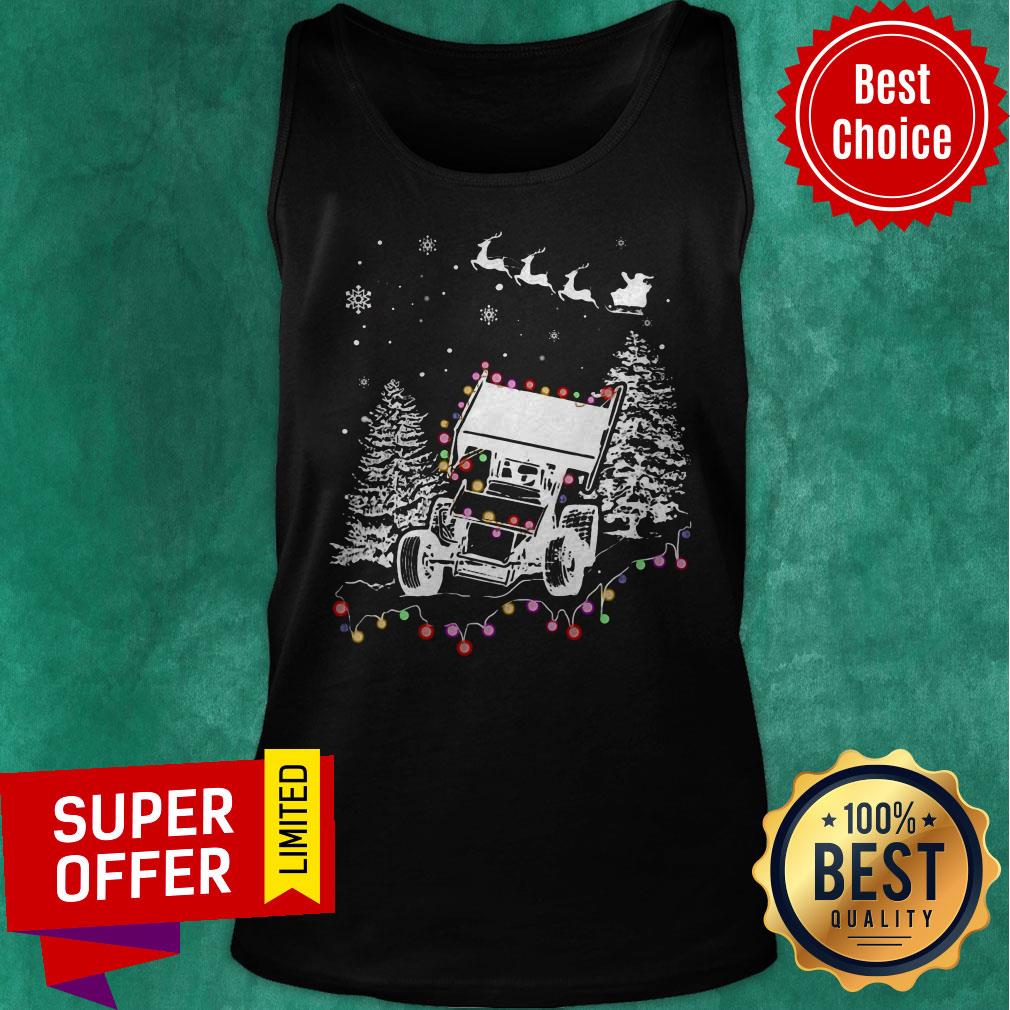 Official Winged Sprint Cars With Tree Christmas Lights Shirt