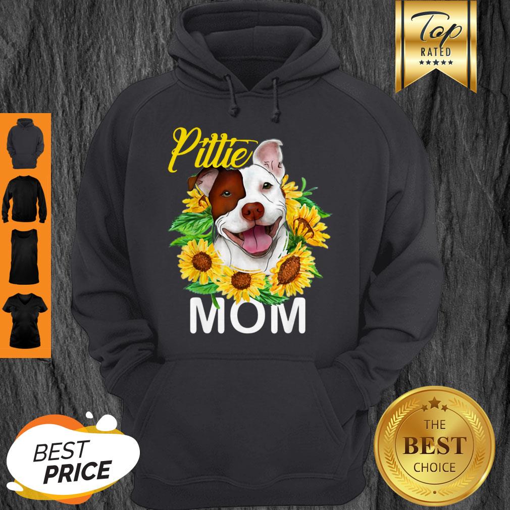 Official Womens Pitbull Pittie Mom Sunflower Mothers Day Gift Shirt