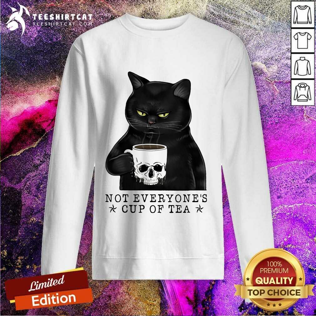 Original Not Everyones Cup Of Tea Cat Skull Cup Shirt