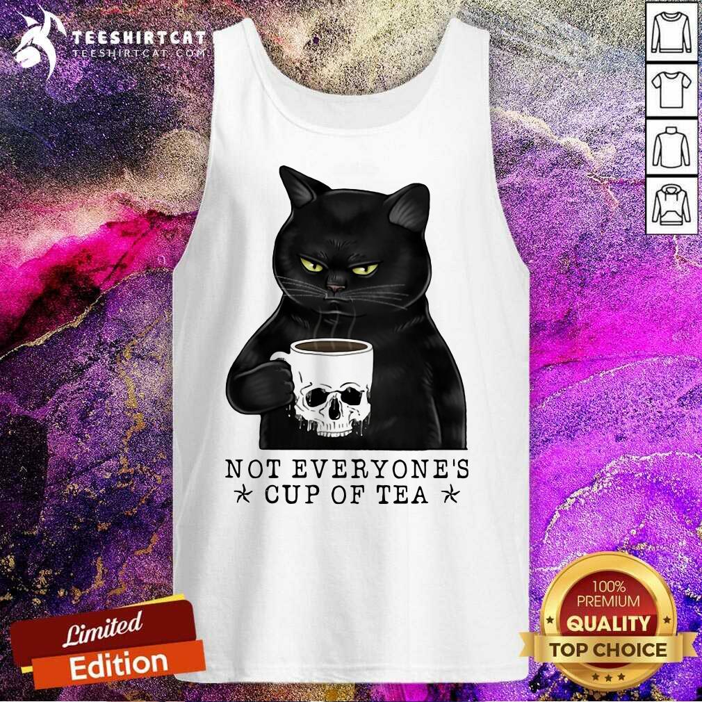 Original Not Everyones Cup Of Tea Cat Skull Cup Shirt