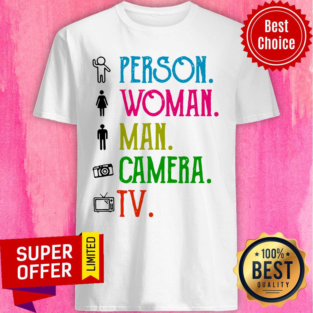 Person Woman Man Camera TV Shirt