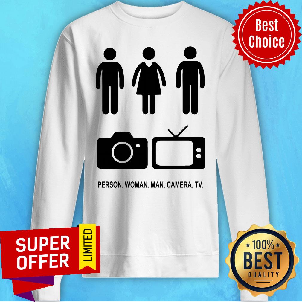 Person Woman Man Camera TV Trump Unisex Grey Cotton Tee Shirt